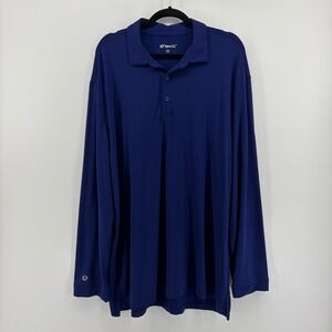 IBKUL Mens Long Sleeve Polo Shirt XXL Navy Blue Golf Casual